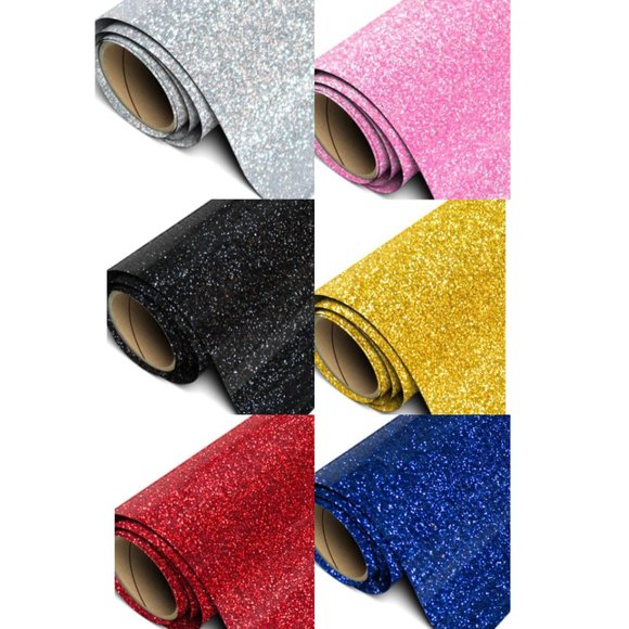 6 Sheets 10" x 10" Glitter Siser Easyweed HTV Heat Transfer Vinyl Iron-On Heat - Picture 1 of 11